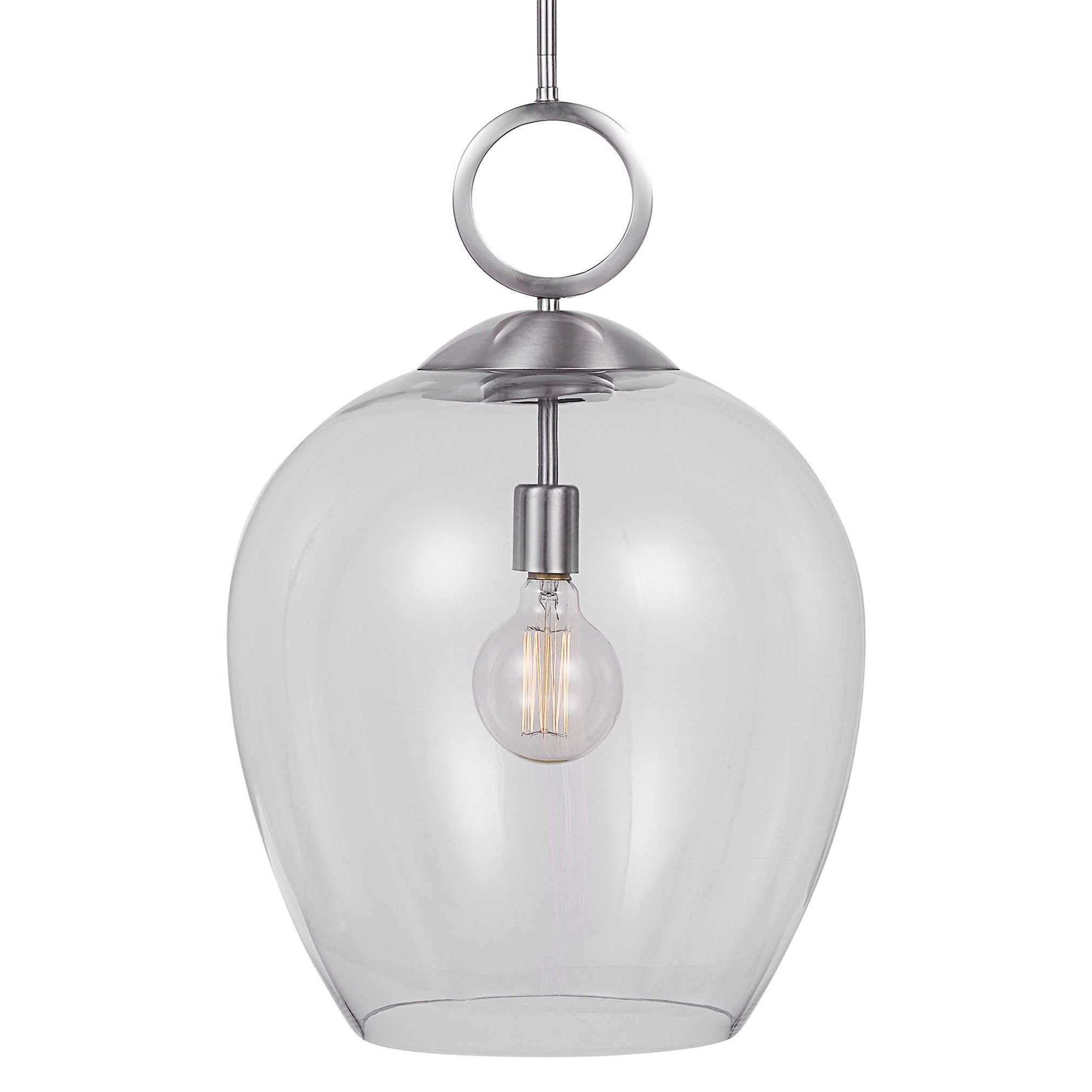 Uttermost Lighting Fixtures Pendant Lights 22169 Calix Nickel 1 Light